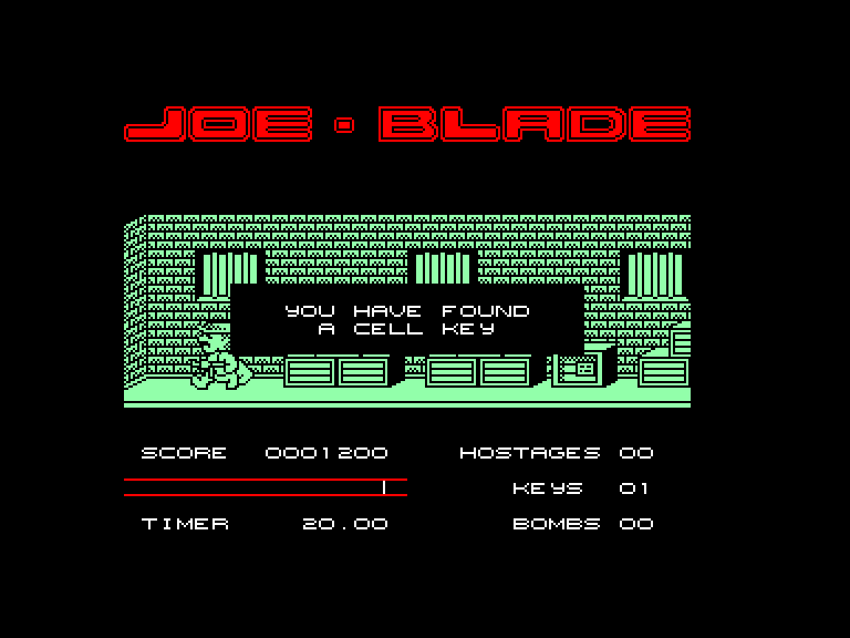 Joe Blade by Colin SWINBOURNE edited by Players on Amstrad CPC (1987)